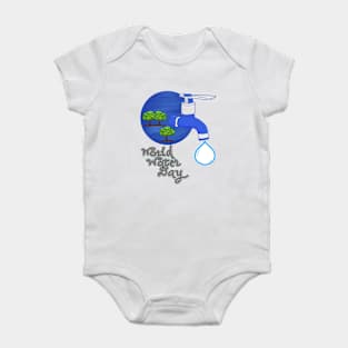 World Water Day - Water is Life concept. Baby Bodysuit